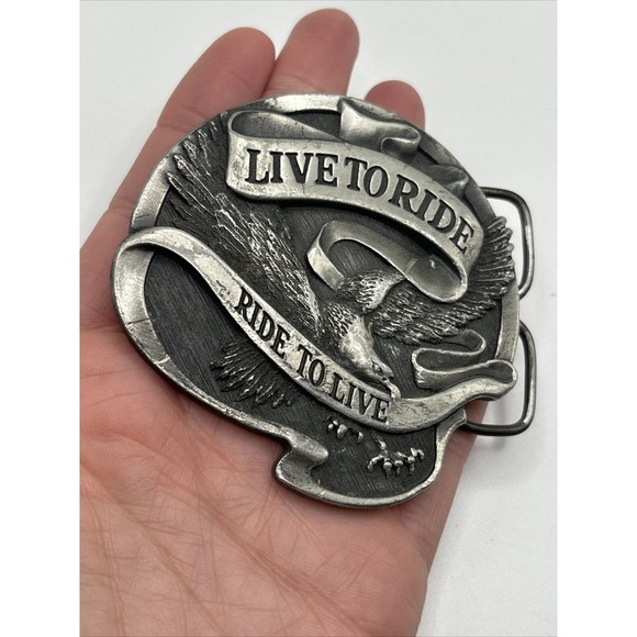 HARLEY DAVIDSON VINTAGE 75 YEAR ANNIVERSARY PEWTER 1978 AMF BELT BUCKLE - Picture 5 of 7